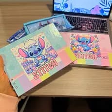 Caderno de Desenho para Colorir com Stitch