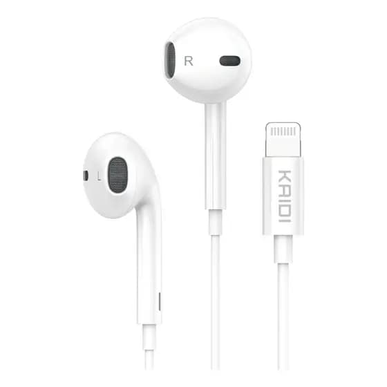 Fone De Ouvido iPhone iOS Conexão Direta Kaidi 7010 Controle Volume Intra-Auricular Sem Bluetooth P