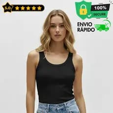 Regatas Caneladas Importadas Blusa Feminina