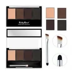 Paleta de Sombras Para Sobrancelhas Com Primer Ruby Rose Maquiagem Sobrancelha