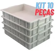 Kit 10  Caixa Bandeja multiuso organizadora 7 Litros Panificadora Açougue massas pizzas