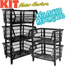Kit 5 Cesto expositor Empilhavel organizador e otimizador de espaço