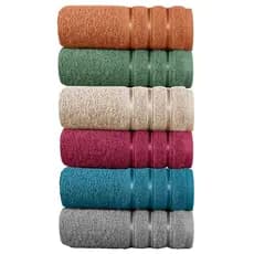 Kit 6 Peças Toalha De Rosto 100% Algodão Teka Confort
