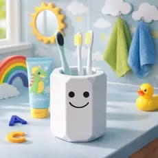 Porta Escovas Infantil Divertido com Rostinho - Prático, Higiênico e Divertido