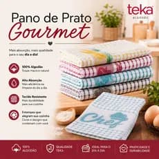 KIT 6 Pano De Prato Atoalhado Atacado Teka Gourmet