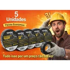 Kit 5 Fita Isolante Antichamas 20 Metros 5 Unidades Vonder