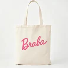 Bolsa Ecobag Barbie Rosa Feminina Algodão Cru Estampada Tote Bag Sacola Casual