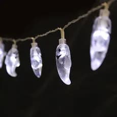 Cordão de Luzes LED Halloween 10 Fantasmas Transparente Decoração Festa Pilha