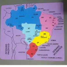 Mapa Do Brasil Quebra Cabeça EVA  Montar Estados  Educativo Didático  Geografia
