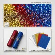 EVA Com Glitter Folha Grande Premium - Brilho Intenso Variadas Cores Pronta Entrega