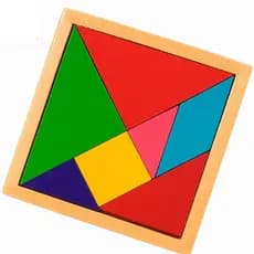 Tangram Educativo Brinquedo Pedagógico em MDF 11x11cm