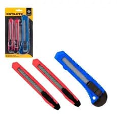 Kit 3 Estiletes Multiuso Profissional Reforçado Lâmina Larga e Estreita