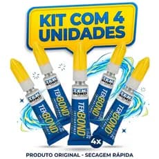 Kit 4 Unidades Cola Tudo Instantânea TekBond 2g Original - Secagem Rápida