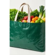 Sacola Retornável Reforçada Verde para Compras de Supermercado e Feira - Ecobag Grande Reutilizável Resistente