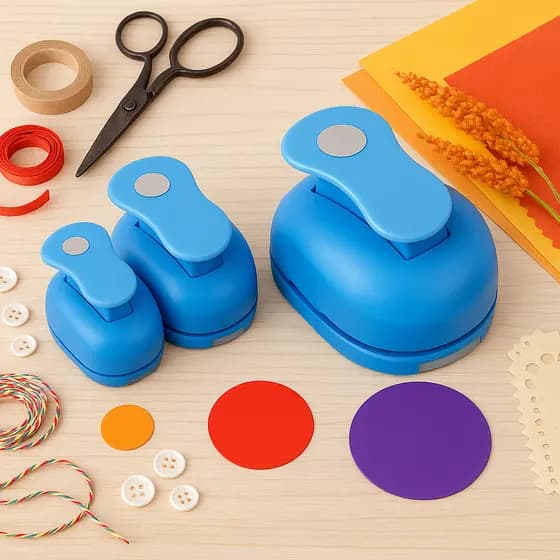 Kit Cortador Furador Circulo Eva Papel 16mm + 25mm + 50mm