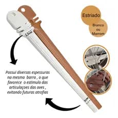 Kit Poleiro Plastico Italiano Grande Estriado 28cm - Passaros Diversos Calopsita