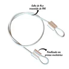 Lacres de Segurança 35cm em Cabo de Aço Revestido - Bolsa Mala Capacete Bike Estrobo