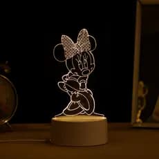 Luminária LED 3D de Mesa / Luz Noturna Presente Criativo / Decoração - minnie, minnei