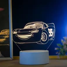 Luminária LED 3D de Mesa / Luz Noturna Presente Criativo / Decoração - carros, relâmpago, desenho animado