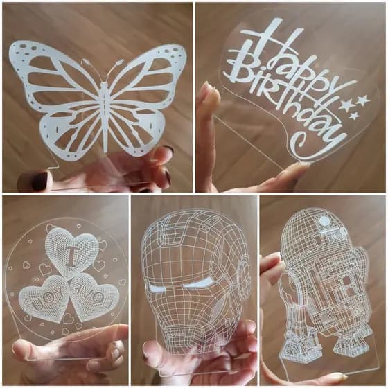 Mini acrílico para luminárias / artesanato