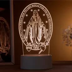 Luminária LED 3D de Mesa / Luz Noturna Presente Criativo - Nossa Senhora das Graças, santa