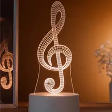 Luminária LED 3D de Mesa / Luz Noturna Presente Criativo / Decoração - nota musical clave de sol