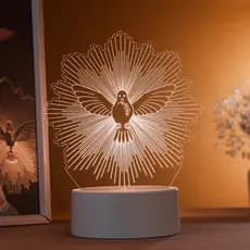 Luminária LED 3D de Mesa / Luz Noturna Presente Criativo / Decoração - Espirito Santo, santos, religioso