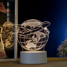 Luminária LED 3D de Mesa / Luz Noturna Presente Criativo / Decoração - Globo avião , viagem , viajante