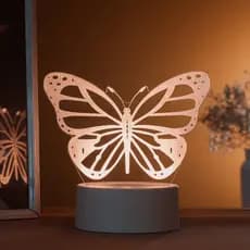 Luminária LED 3D de Mesa / Luz Noturna Presente Criativo / abajur - Borboleta