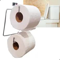 Suporte Porta Papel Higiênico Duplo Aramado Para Caixa Acoplada Cromado Aço