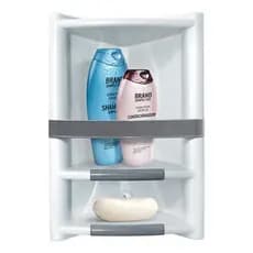 Porta Shampoo Sabonete Plástico Prateleira Suporte Banheiro Cantoneira Box