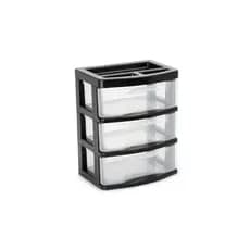Gaveteiro De Mesa Transparente Pequeno 3 Gavetas Plástico Organizador Multiuso