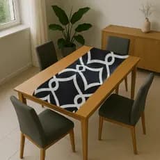 Caminho de Mesa Trilho Decorativa Retangular Toalha Estampada 4 ou 6 Lugares 1,50x0,45