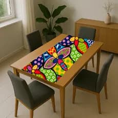Caminho Trilho De Mesa  Costela De Adão Marrom 1,50m x 0,40cm