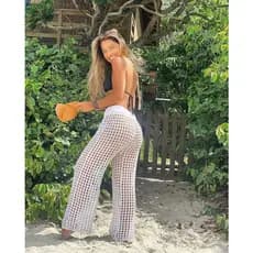 Calça tricot Moda Praia Feminina