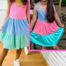 Kit 2 Vestidos  PREMIUM Feminino Infantil. três Maria kit Malha