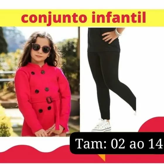 CONJUNTO Infantil Feminino (Calça CIRRÊ + Casaco de Moleton)