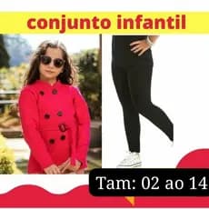 CONJUNTO Infantil Feminino (Calça CIRRÊ + Casaco de Moleton)