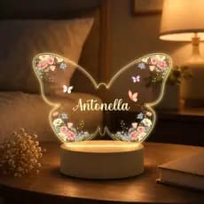 Luminária Uv Colorido Borboleta, Presente Decoração Quarto Abajur, Aniversário, Girassol, Flores, Criança, Chá de Bebê