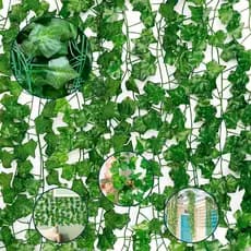 Kit 2, 4, 6 ou 8 Corrente de Hera Artificial 2m – Total 16m de Folhagem Trepadeira