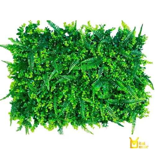 16 Placas Jardim Vertical Artificial 60x40cm – Samambaia e Eucalipto Decorativo