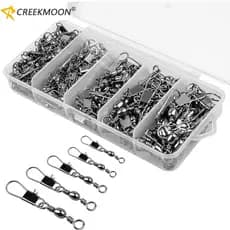 100Pcs Conjunto De Conectores De Pesca Giro De Pinos De Intertravamento Para Acessórios De Carpa De Gancho De Peixe