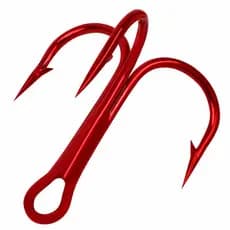 20pcs Aço De Alto Carbono Vermelho Afiado Resistente Anzol De Pesca Triplo Isca De Peixe Agudos Anzóis Duros Farpados