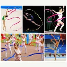 [REDS] 4m Ginástica Dança Rítmica Ballet Fita Streamer Varinha Giratória