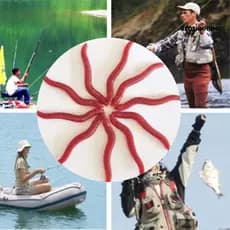 [REDS] 50 Unidades De Borracha Artificial Realista Minhoca Iscas Macias De Pesca Equipamento