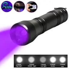 [REDS] Liga De Alumínio Super Brilhante USB Recarregável LED Lanterna De Luz UV Lâmpada Tocha