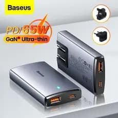 Baseus Vyvylabs 65W GaN 5 Pro USB C Charge PD 3.0 Carga Rápida 4.0 Type Carregador De Viagem Portátil De Carregamento Rá