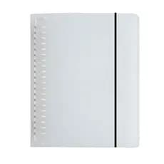 Capa de plástico transparente branca destacável de grande capacidade para arquivos notas A5 20 furos (180x22