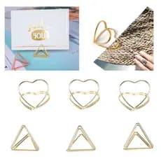 30 clipes de papel fofos triangulares em forma de coração, clipes de papel elegantes à prova de ferrugem de metal