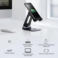 Suporte ergonômico para telefone Vistreck - suporte ajustável para tablet e smartphone em gel para estabilidade na mesa